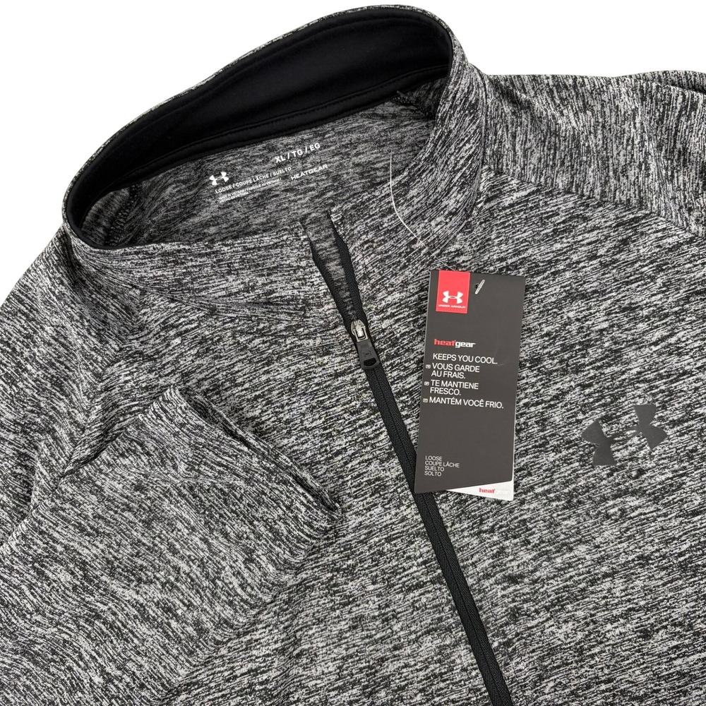 Under Armour Mens Tech 2.0 Half Zip HeatGear Pullover Gray XL 1328495-002 NEW